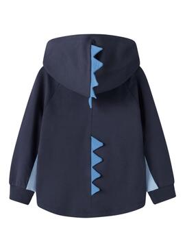 Kapuzenpullover Name It in marineblau mit Dinosaurier für Jungen