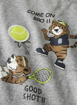 T-shirt Name It Tigers Tennis grau für Jungen