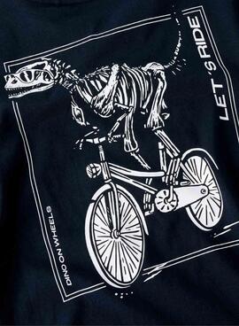 T-Shirt Name It Dinosaurier Fahrrad Marineblau für Jungen.