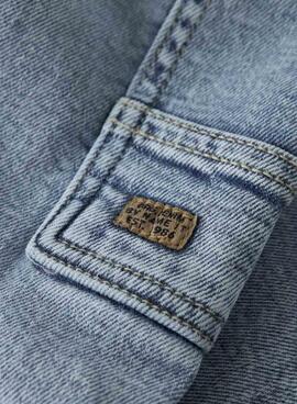 Hose Name It Cargo Denim in heller Waschung für Jungen.