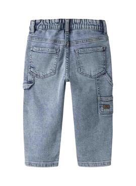 Hose Name It Cargo Denim in heller Waschung für Jungen.