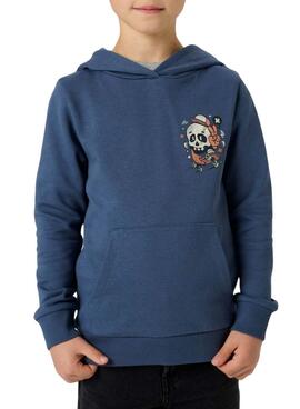 Kapuzenpullover Name It, blau mit Totenkopf für Jungen