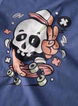 T-shirt Name It Schädel Skate blau für Jungen