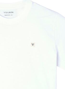 T-Shirt Silbon mit weißem Minilogo-Patch für Herren.