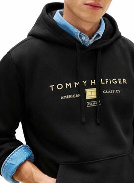Sweatshirt Tommy Hilfiger Brand Love schwarz für Herren.