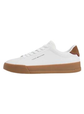 Turnschuhe Tommy Hilfiger Court in Weiß und Braun für Herren.