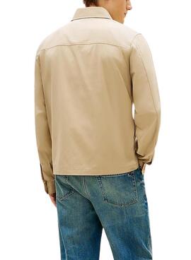 Tommy Hilfiger Baumwoll-Nylon-Überhemd in Beige für Herren