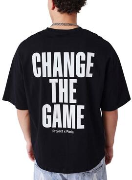 T-Shirt Project x Paris boxy Essentials in Schwarz für Herren