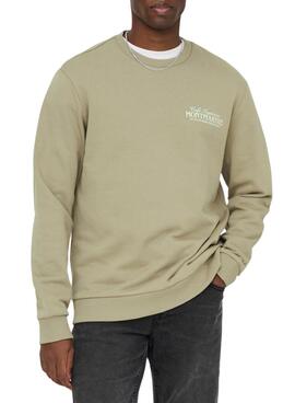 Sweatshirt Only and Sons Cesc grün für Herren