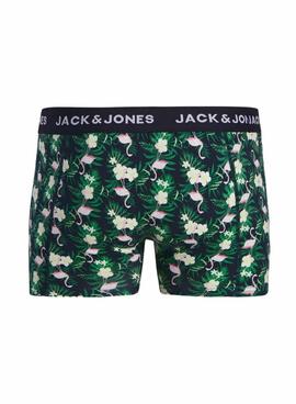 Pack Unterhosen Jack and Jones Flamingo Blumen für Herren