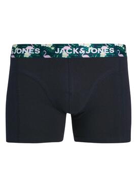 Pack Unterhosen Jack and Jones Flamingo Blumen für Herren