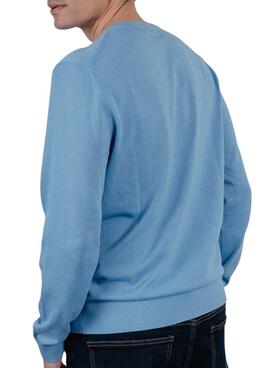 Pullover El Pulpo Logo bestickt blau lavendel für Herren