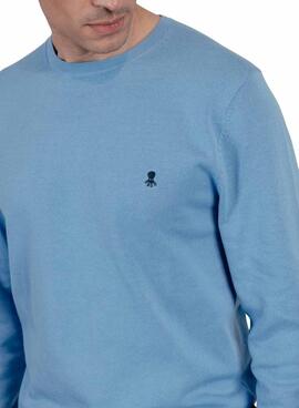 Pullover El Pulpo Logo bestickt blau lavendel für Herren