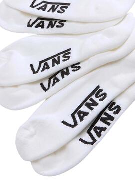 Socken Vans Classic Kick 3 Paare weiß für Damen und Herren