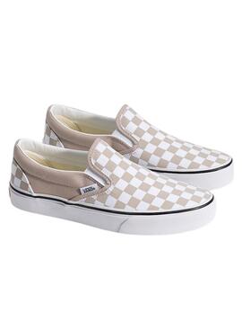 Turnschuhe Vans Classic Slip-On Checkerboard beige für Damen