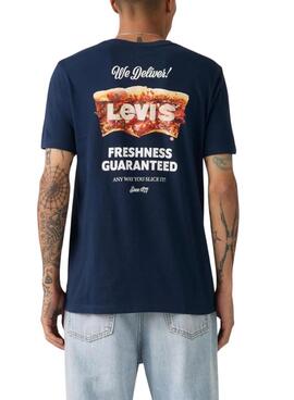 Levis T-Shirt Pizza in Marineblau für Herren