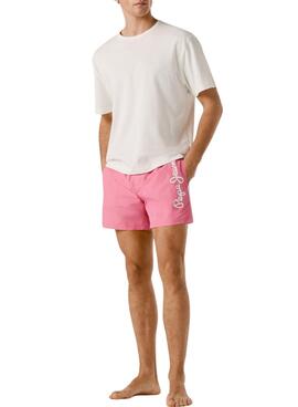Badeshorts Pepe Jeans Logo rosa für Herren
