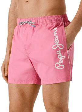 Badeshorts Pepe Jeans Logo rosa für Herren
