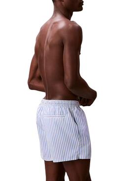 Badehose Calvin Klein Jeans Penny Stripe Blau für Herren