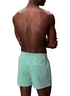 Badehose Calvin Klein Jeans Penny Stripe in Grün für Herren.
