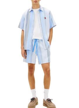 Bermudas Tommy Jeans Stripe in Blau für Herren.