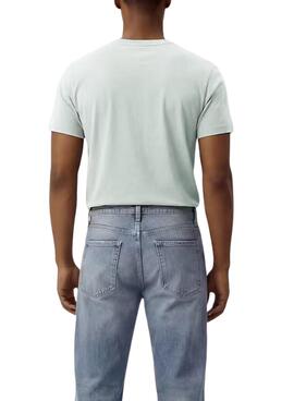 T-Shirt Calvin Klein Jeans Micro Monolog in Türkis für Herren.