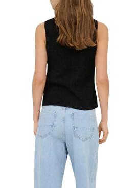 Chaleco Only Ilse Struktur schwarz für Frauen.