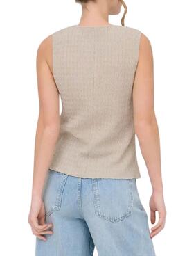 Only Ilse Weste in Beige für Frauen mit Struktur