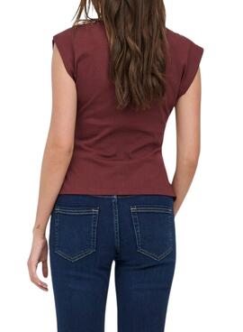 Top Only Marie gerafft Granat für Damen