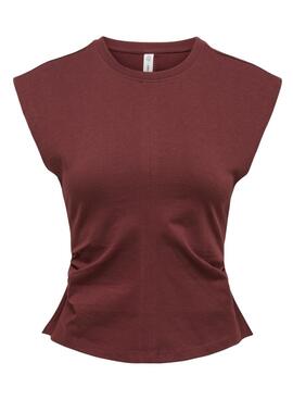 Top Only Marie gerafft Granat für Damen