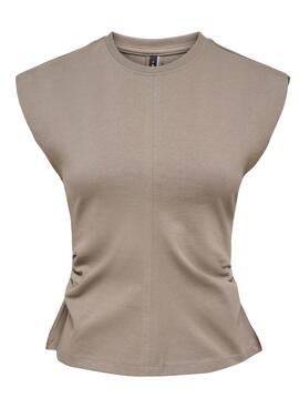 Top Only Marie in knitterigem Toast für Damen.