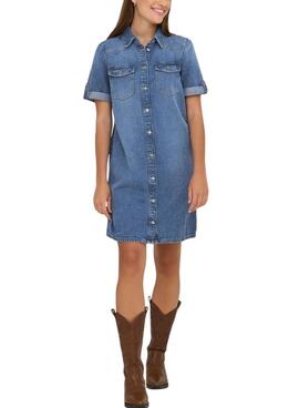 Kleid Only Damen mit mittlerem Waschung von Jeansstoff
