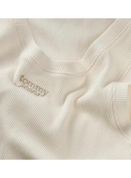 T-Shirt Tommy Jeans Slim Script weiß für Damen