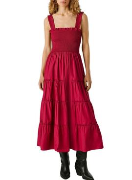 Kleid Pepe Jeans Avril in Fuchsia für Damen.
