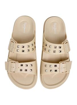 Sandalen Pepe Jeans Ocean Studs beige für Damen