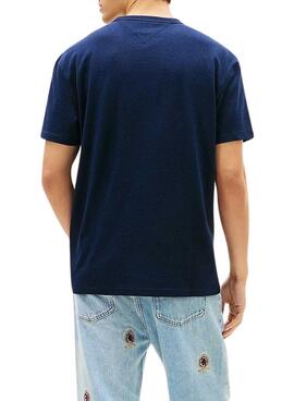 T-shirt Tommy Jeans Waffle blau für Herren.