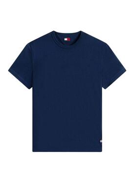 T-shirt Tommy Jeans Waffle blau für Herren.
