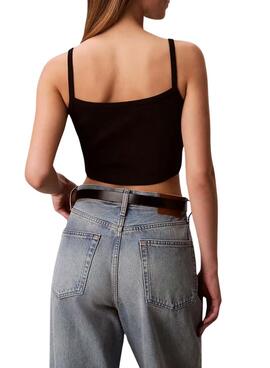 Crop Top Calvin Klein Jeans Baby in Schwarz für Damen.