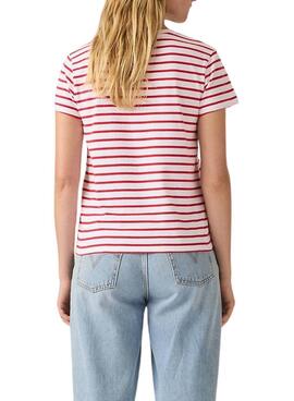Levis Emily Stripe T-Shirt rot und weiß für Damen