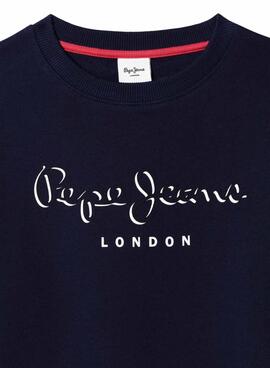 Sweatshirt Pepe Jeans Michael Logo in Marineblau für Jungen.
