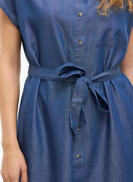 Kleid Vila Vinori Dunkelblaue Denim für Damen