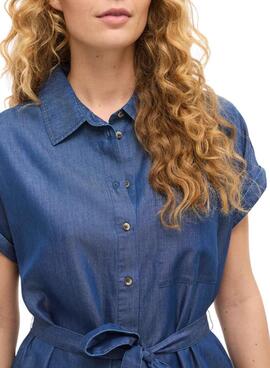 Kleid Vila Vinori Dunkelblaue Denim für Damen