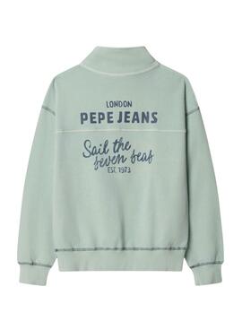 Sudadera Pepe Jeans Preston in mintgrün für Jungen.