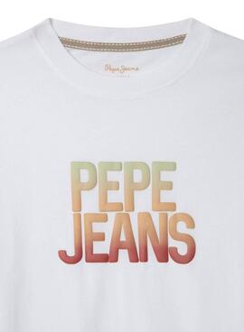 T-shirt Pepe Jeans Sage mit weißem degradiertem Logo für Jungen.