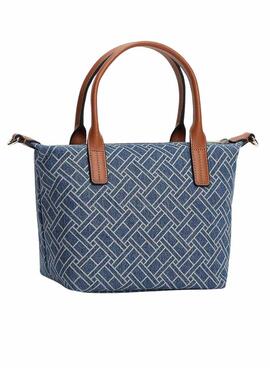 Handtasche Tommy Hilfiger Popette monogrammiert Mini blau für Damen