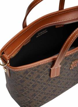 Tasche Tommy Hilfiger Monoplay Mini-Tote in Braun für Damen.