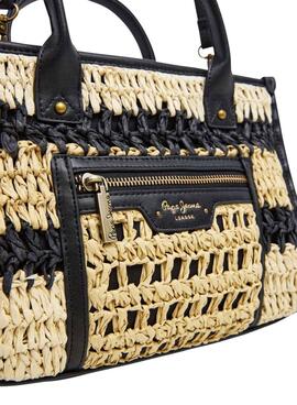 Handtasche Pepe Jeans Zadie beige und schwarz für Frauen