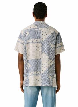 Hemd Pepe Jeans Pisarrot Patchwork Blau für Herren