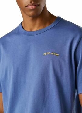 T-Shirt Pepe Jeans Sion Blau für Herren.