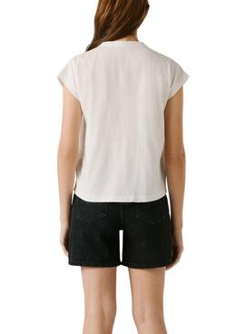 T-Shirt Pepe Jeans Mina weiß für Damen.